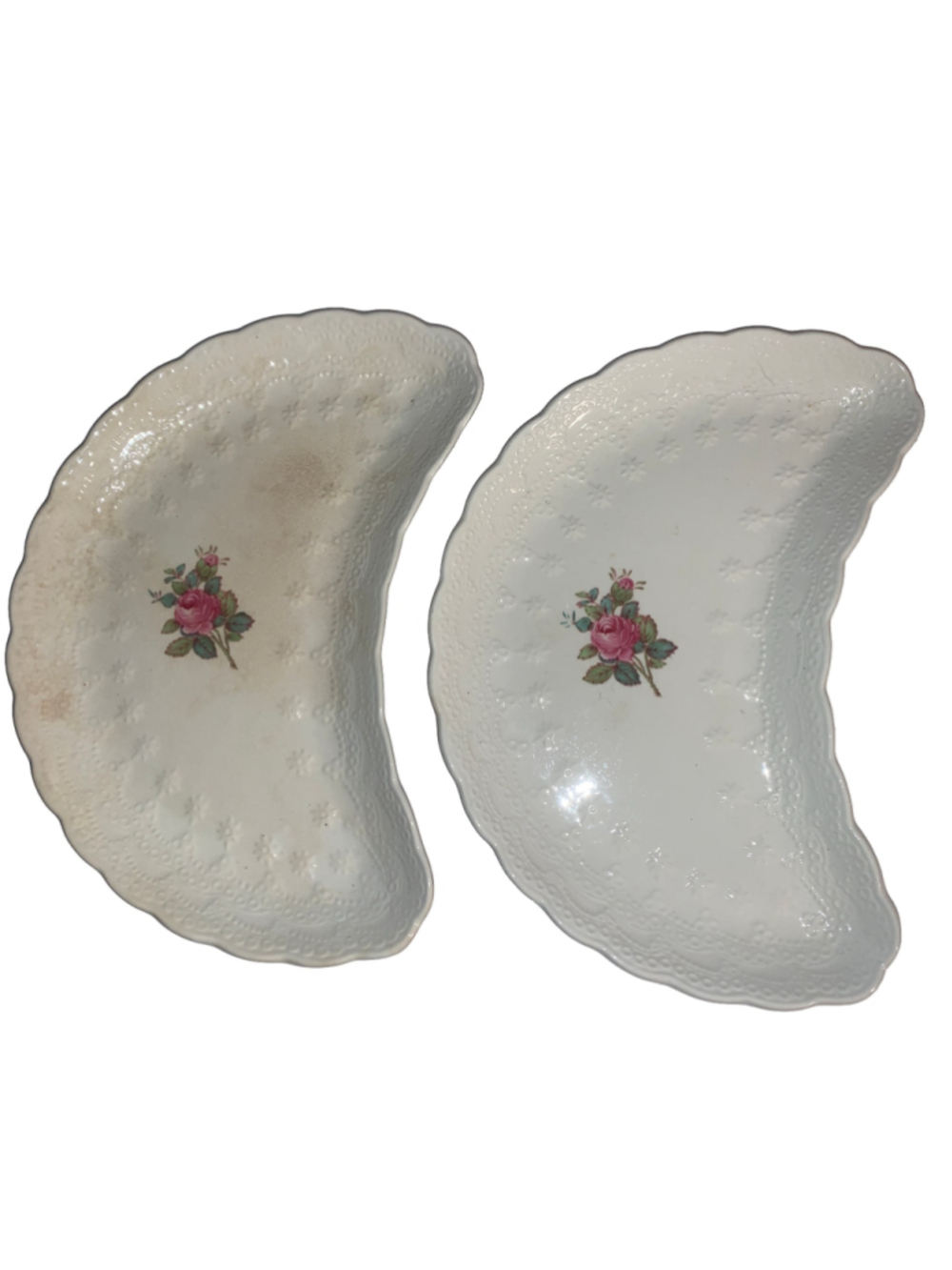 Spode Copeland Jewel Billingsley Rose Bone side Dishes, Set of 2, White/Pink